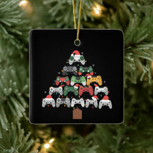 Jul Spelträd Spelare Gamer Xmas Gåvor  Julgransprydnad Keramik