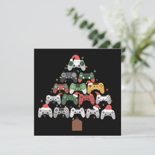 Jul Spelträd Spelare Gamer Xmas Gåvor Julkort
