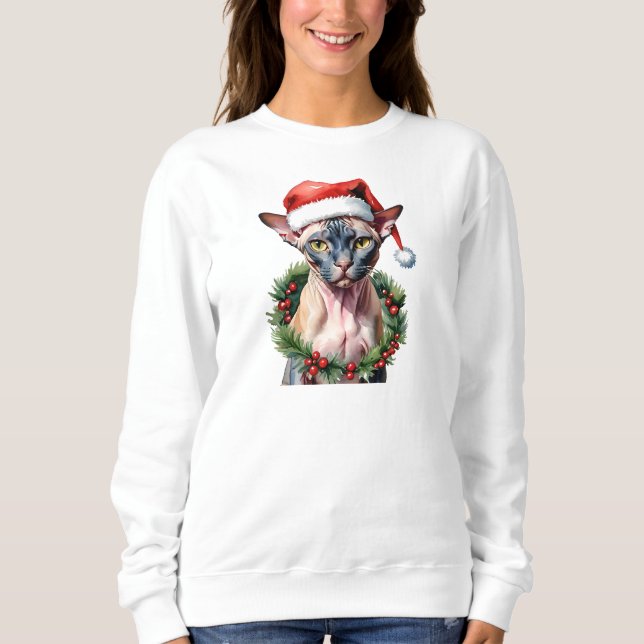 Jul Sphynx cat Watercolor T Shirt (Framsida)