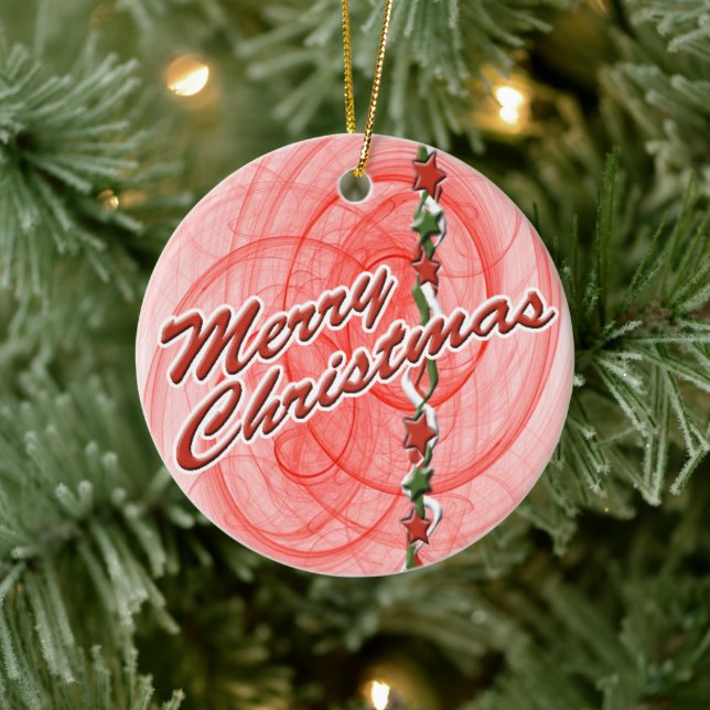 Jul Spiral och stjärnor Julgransprydnad Keramik (Träd)