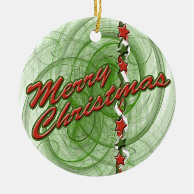 Jul Spiral och stjärnor Julgransprydnad Keramik (Framsidan)