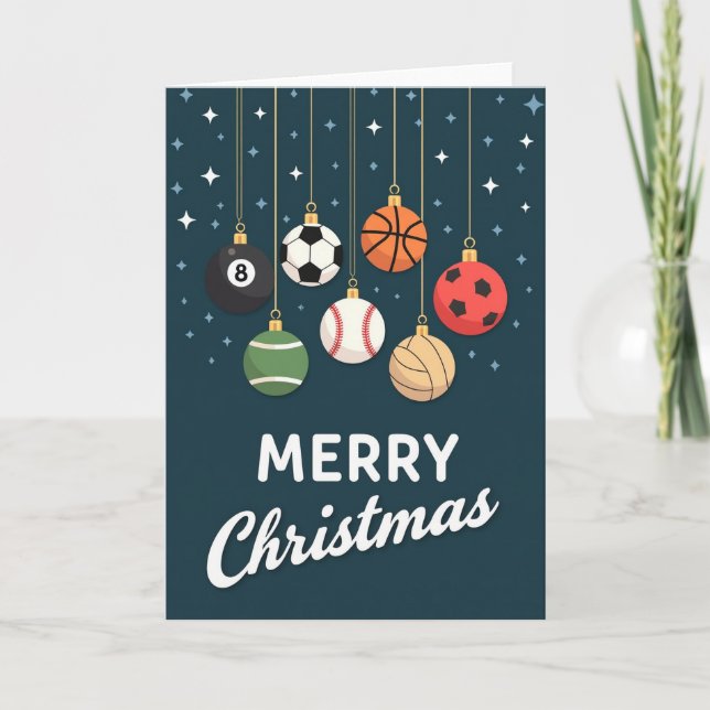 Jul Sport Ornament Kort (Framsida)
