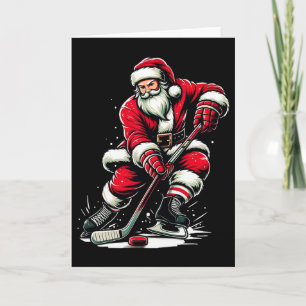 Jul Sport Santa Spelar Ishockey Kort