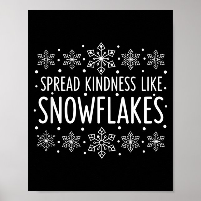 Jul sprider vänlighet som snöflingor - Snöflingor Poster (Framsidan)
