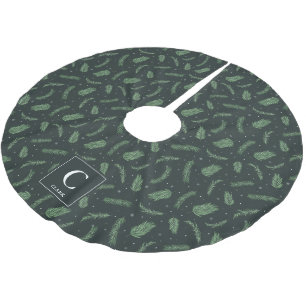 Jul Spruce Mönster Monogrammed Julgransmatta Borstad Polyester