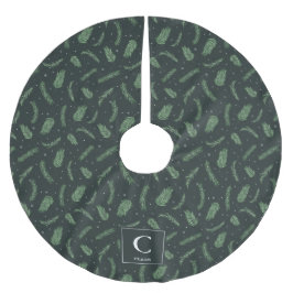 Jul Spruce Mönster Monogrammed Julgransmatta Borstad Polyester