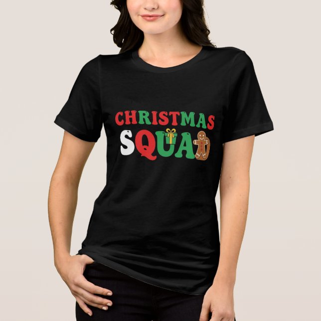 Jul Squad | Rolig Matchande Holiday Design För Tea T Shirt (Framsida)