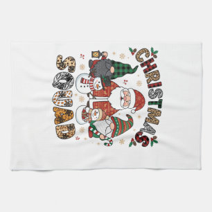 Jul Squad Tomte Snögubbar Leopard Zebra Kökshandduk