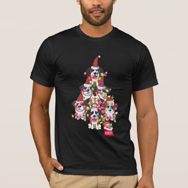 Jul St. Bernard Hund Puppy Cute T-Shirt (Framsida)