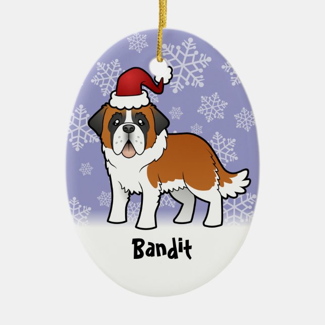 Jul St Bernard Julgransprydnad Keramik (Framsidan)