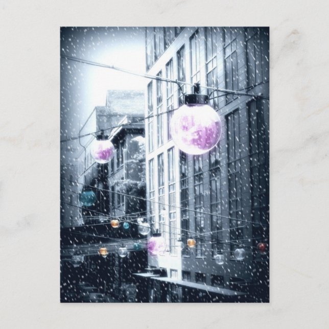 Jul stadsbelysning julkort helg vykort (Framsida)