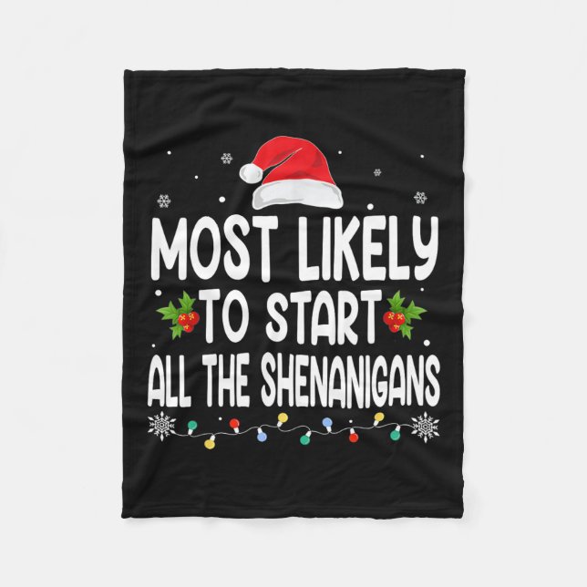 Jul - starta förmodligen hela familjen Shenanigans Fleecefilt (Framsidan)