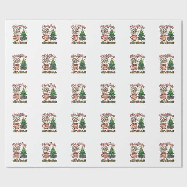 Jul Stavars Kaka Kaos Träd Mugg Present Presentpapper (Platt)