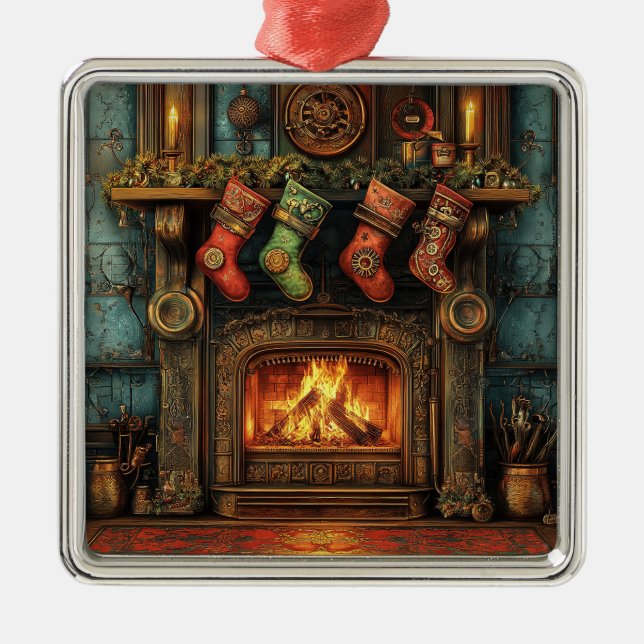 Jul Steampunk Fireplace Ornament (Framsidan)