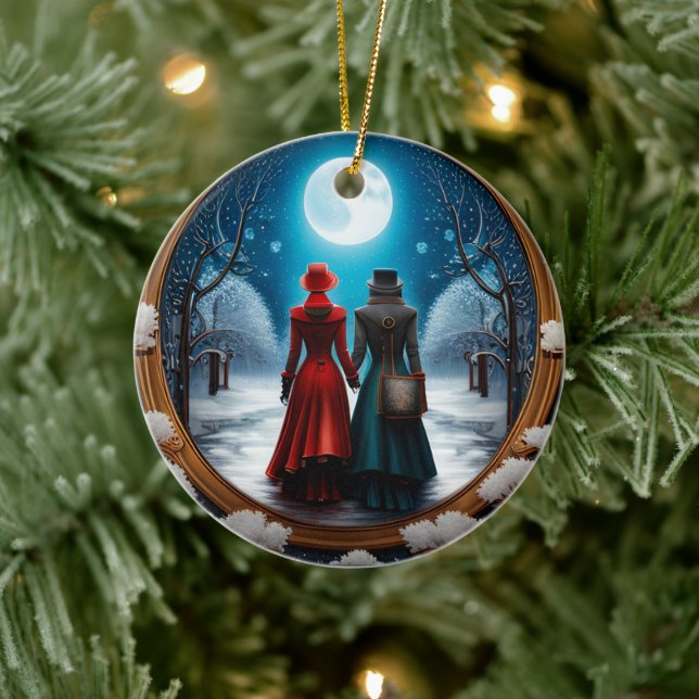 jul Steampunk par Julgransprydnad Keramik (Träd)