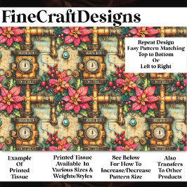 Jul Steampunk Poinsettias BM4 Decoupage