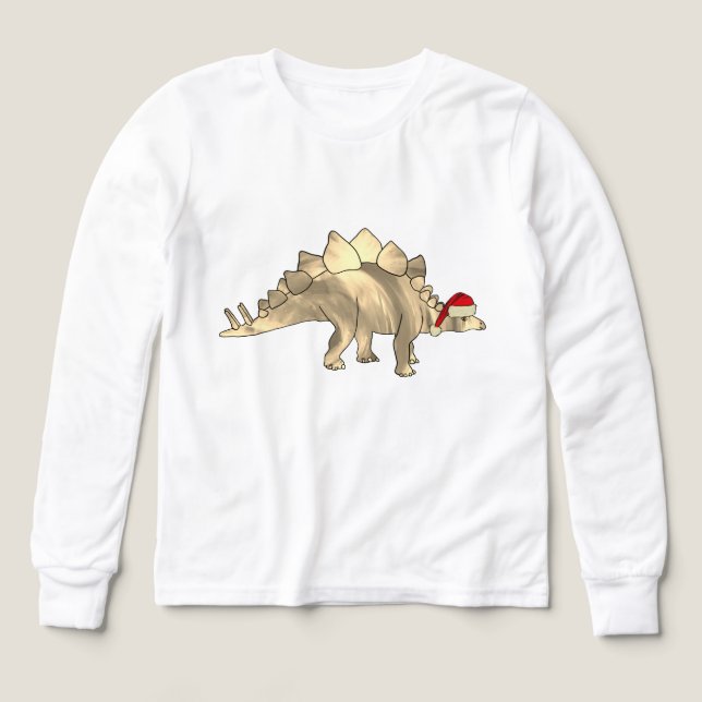 Jul Stegosaurus Funny Festive Dinosaur Elf T Shirt (Design framsida)