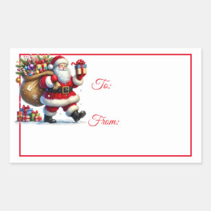 Jul Sticker Presentkort Rektangulärt Klistermärke