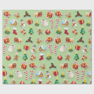 Jul Stickers Festive Mönster Presentpapper