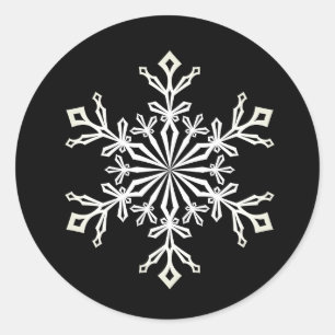 Jul Stickers-Snowflake Runt Klistermärke