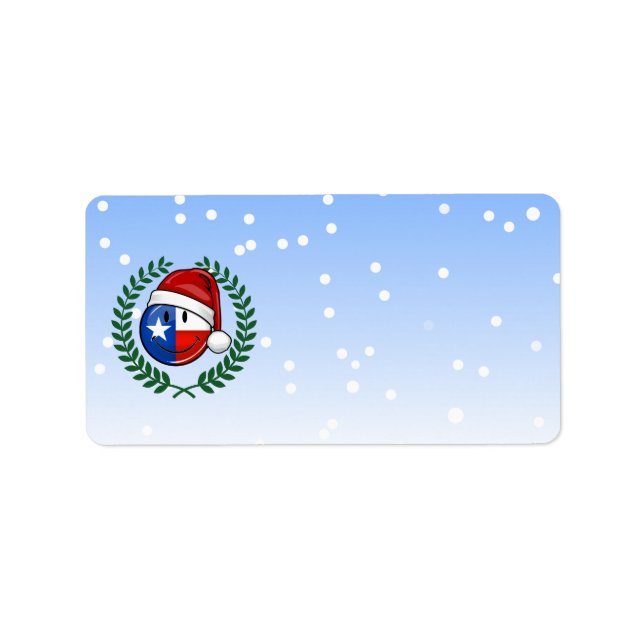 Jul Stil Smiling Texas Flagga Adressetikett (Framsidan)