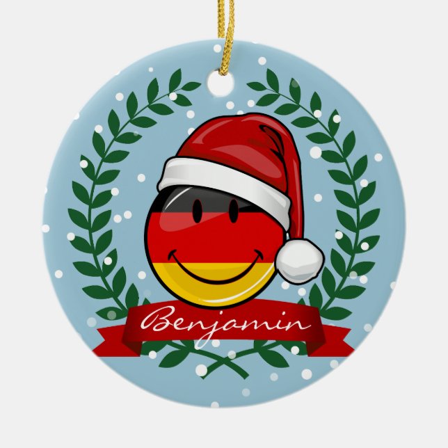 Jul Stil tyska Flagga Julgransprydnad Keramik (Framsidan)