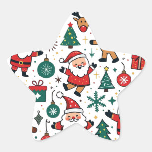 Jul Stjärnformat Klistermärke