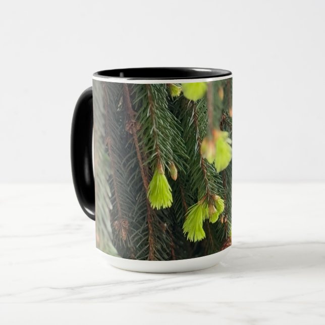 Jul Stjärngran Tall Träd Vinter Högtidlig Mugg (Framsida vänster)