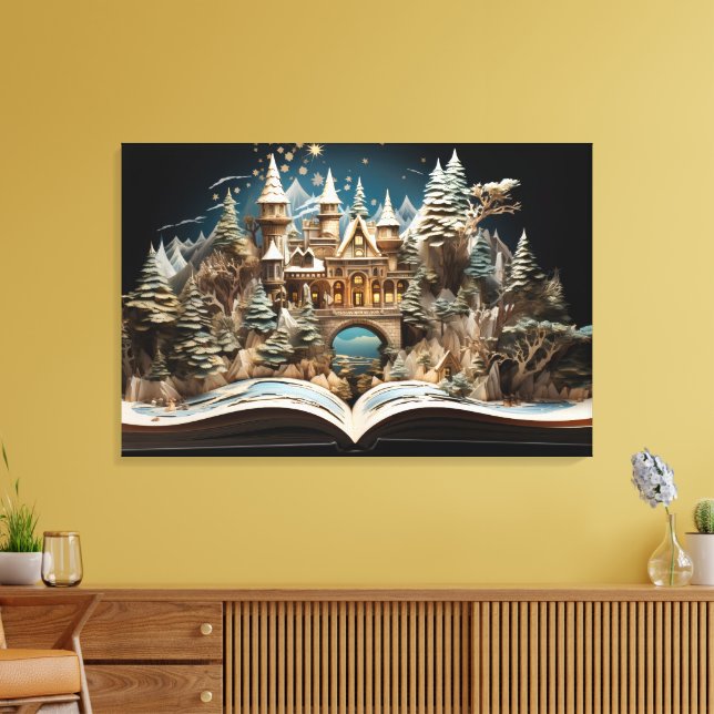 Jul Storybook Castle Pop-Up Wonderland Canvastryck (Insitu (Vardagsrum))