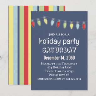 Jul String Ljus Whimsical Cute Typography Inbjudningar