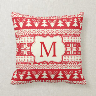 Jul stucken initial mönsterMonogram Kudde