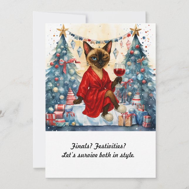 Jul Studiepaus Inbjudan Siamesisk Katt (Framsida)