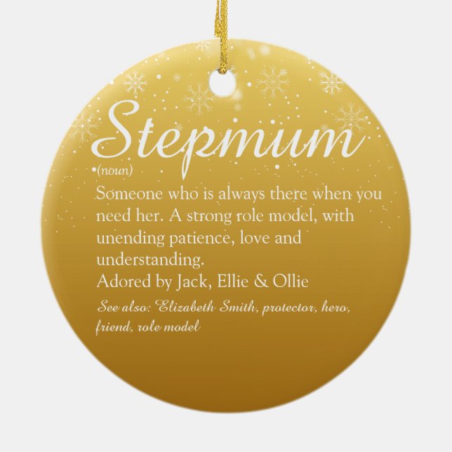 Jul Styvmoder Styvmoders Definition Guld Julgransprydnad Keramik (Baksidan)