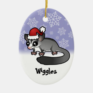 Jul Sugar Glider (lägg till ditt husdjurs namn) Julgransprydnad Keramik