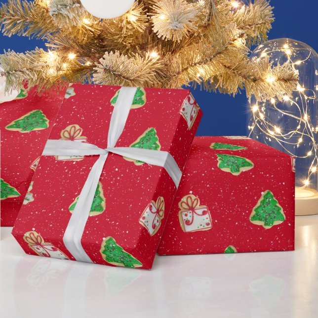 Jul Sugarkakor Och Snöflingor Presentpapper (Helgdagar)