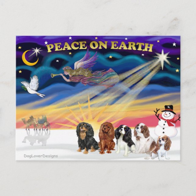 Jul Sunrise - Cavalier Kung Charles (5) Helg Vykort (Framsida)