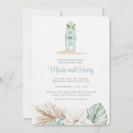Jul Surfboard | Winter Beach Wedding Inbjudningar