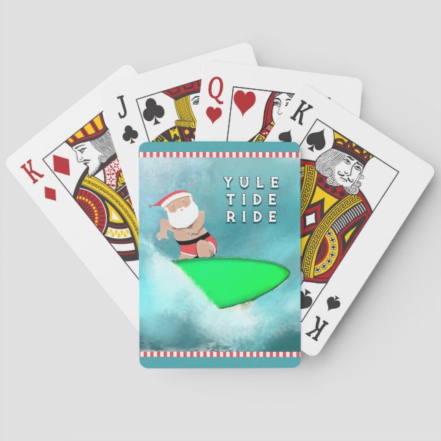 Jul Surfing Present För Julfirande Casinokort (Baksidan)