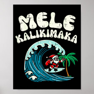 Jul Surfing Tomte Mele Kalikimaka Xmas Män B Poster