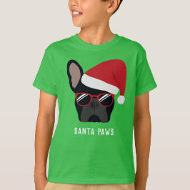 Jul Svart fransk bulldogg T-shirt