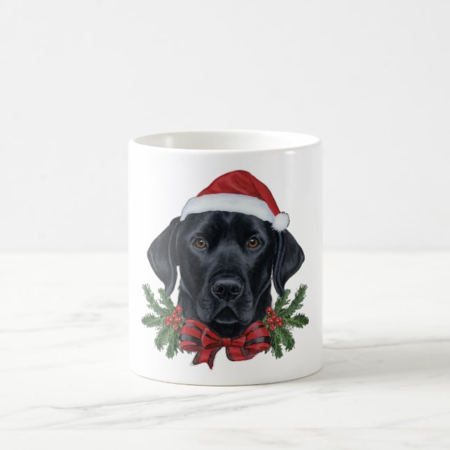 Jul Svart lab Hund-Mugg - Helgdag Labrador Gift Kaffemugg (Center)