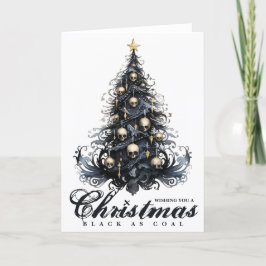 Jul Svart som kol skalle goth julgran Helgkort