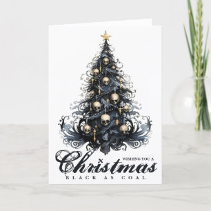 Jul Svart som kol skalle goth julgran Helgkort