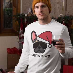 Jul Svart Tan Fransk Bulldog-sweatshirt Lång Ärmad Tröja