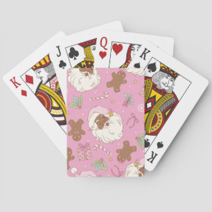 Jul Svart Tomte Pastell Rosa Casinokort