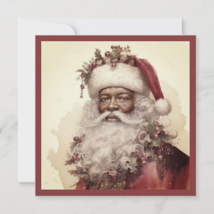 Jul Svart Tomte - Rococo Röd & Grönt Julkort