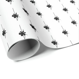 Jul svart & vit snöflinga söt present   presentpapper