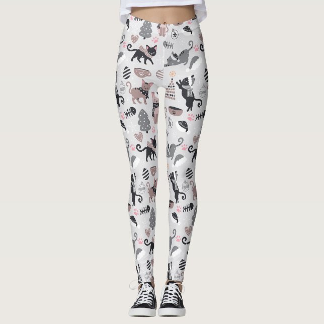 Jul Svarta katter Leggings (Framsida)