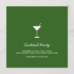 Jul Swizzle Cocktail Party Inbjudan Grön
