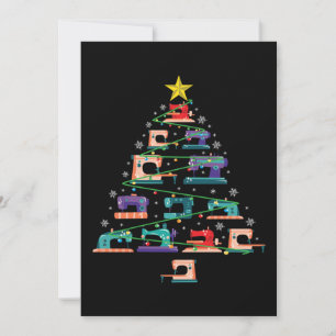 Jul Sy-Maskin Xmas Träd Quiltar Present Julkort